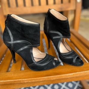 Jerome C Rousseau Nebula Stiletto Ankle Booties Black Leather